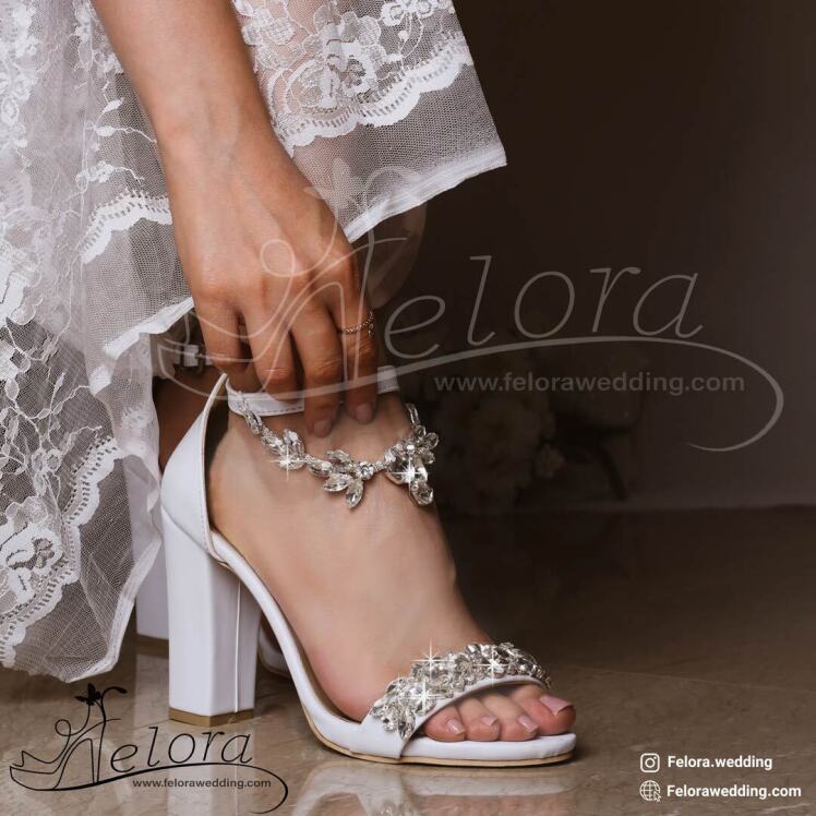 کفش عروس مدل گردنبند الماس | کد 0146