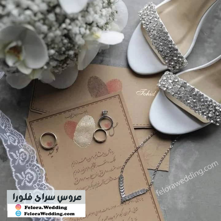  کفش عروس پاشنه بلند سنگکاری | کد 0105 