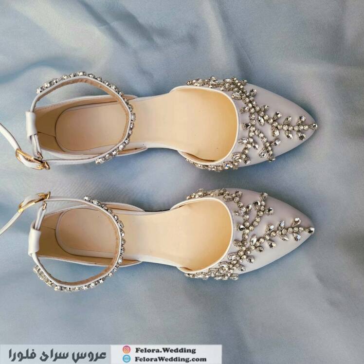 کفش عروس کالج تخت سنگکاری خوشه ای | کد 0374