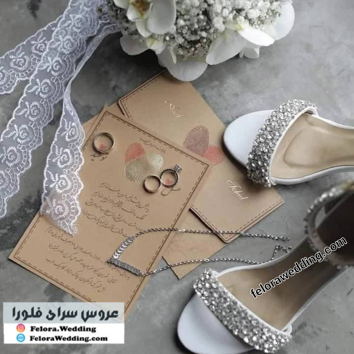  کفش عروس پاشنه بلند سنگکاری درخشان | کد 0105 