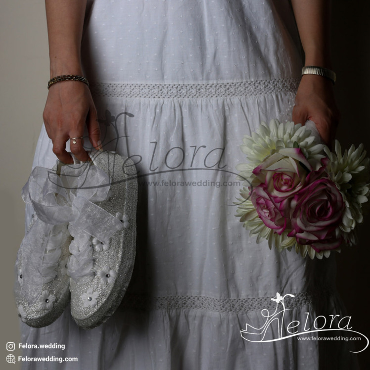 کتونی عروس مدل اکلیلی | کد 0220