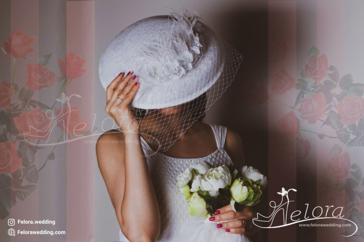 کلاه فرانسوی عروس (کلاه آیدا ) مدل ارکیده