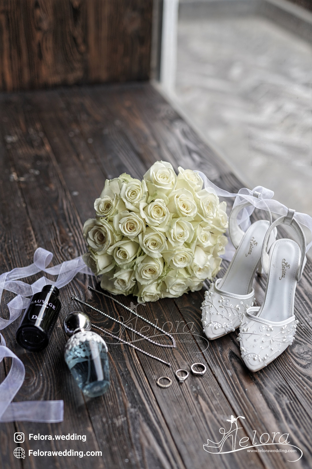 کفش توری عروس تزین شده پاشنه بلند تصویر 3