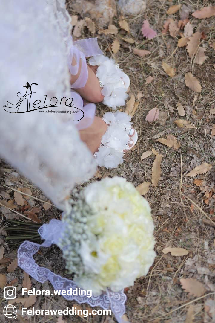 کفش عروس تزیین شده جلوباز 