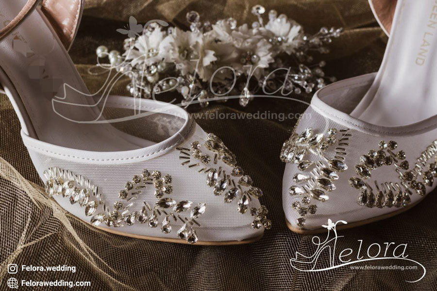  کفش مجلسی توری تزیین شده | کد 0815 