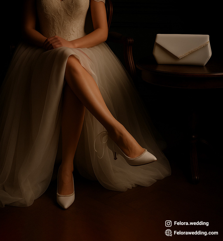 کفش مجلسی معروف استیلتو به همراه کیف | کد 0518