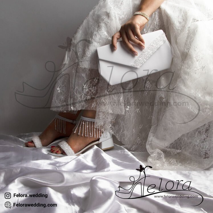 صندل جلوباز عروس مدل کریستالی | کد 0107