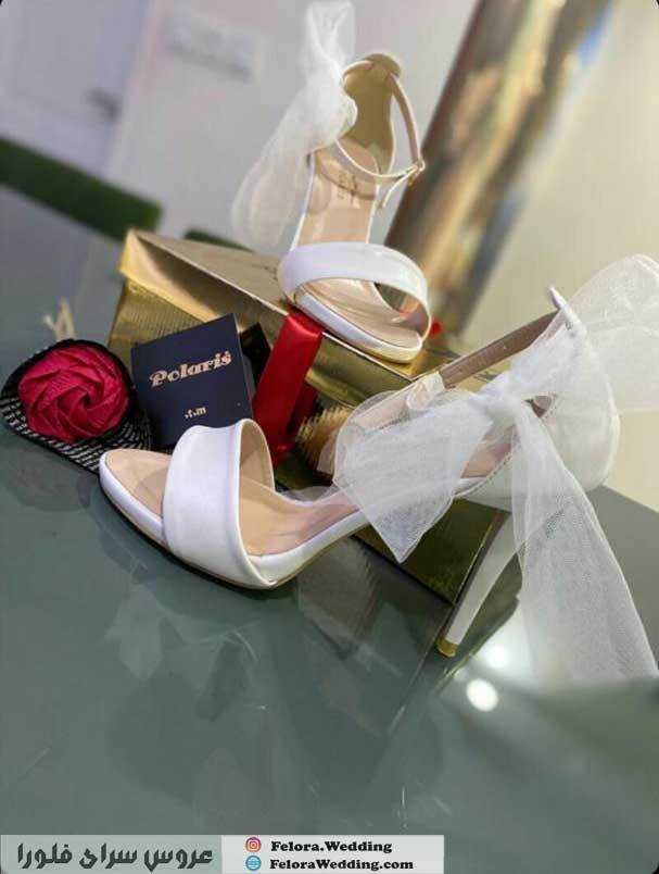 کفش عروس مدل پاپیون توری | کد 0128 
