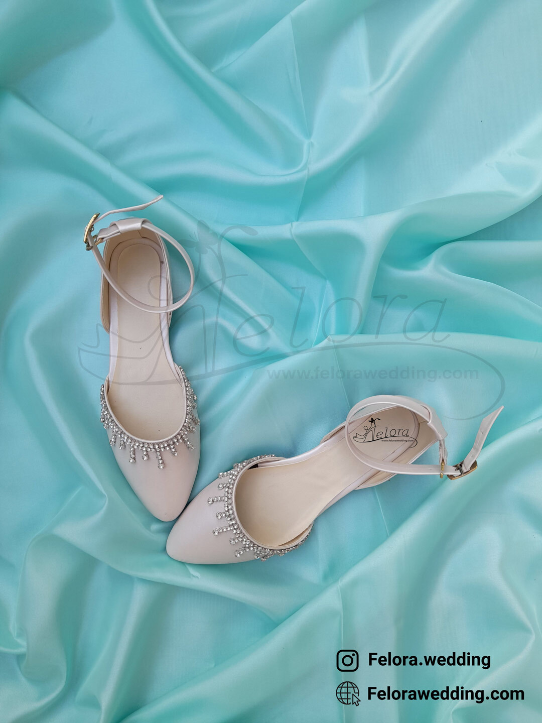  کفش بدون پاشنه عروس مدل باران | کد 0368 