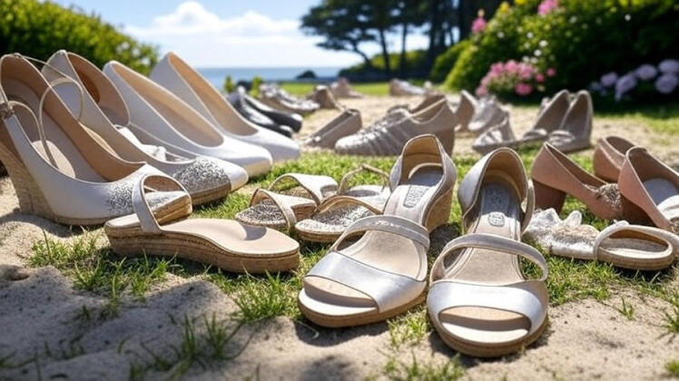 کفش مناسب برای عروسی در فضای باز باغ و ساحلی 