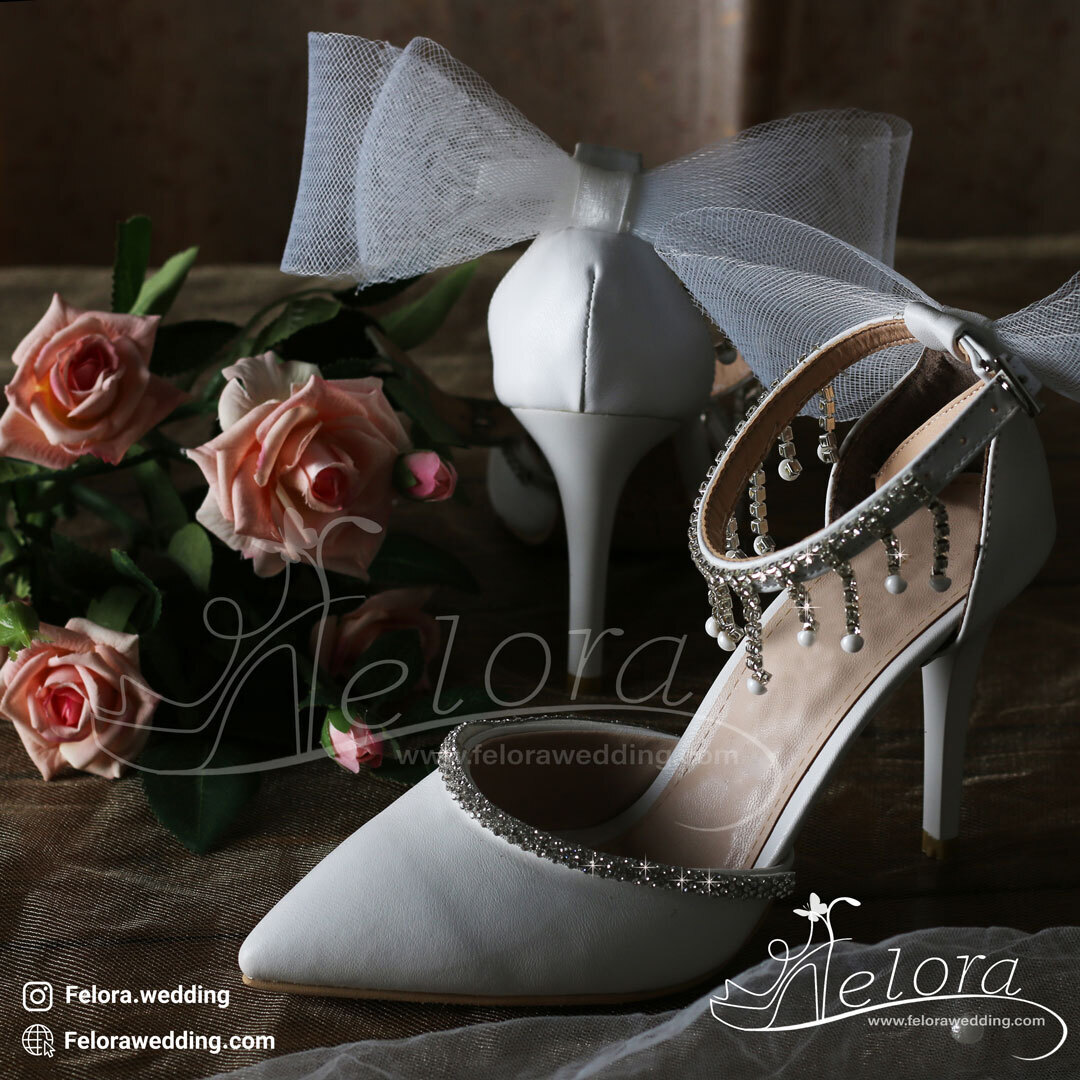  کفش عروس تزیین شده مدل جیمی چو | کد 0608 
